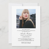 Modern Bold White Transparant Text Afstudeerder 2  Aankondiging (Achterkant)