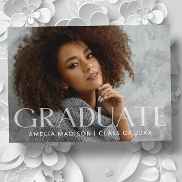 Modern Bold White Transparant Text Afstudeerder Fo Aankondiging