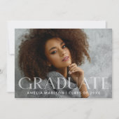 Modern Bold White Transparant Text Afstudeerder Fo Aankondiging (Voorkant)