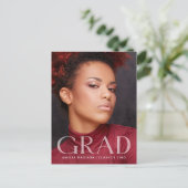 Modern Bold White Transparant Text Afstudeerder Fo Briefkaart (Staand voorkant)