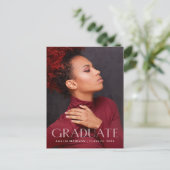 Modern Bold White Transparant Text Afstudeerder Fo Briefkaart (Staand voorkant)