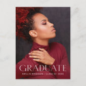 Modern Bold White Transparant Text Afstudeerder Fo Briefkaart (Voorkant)