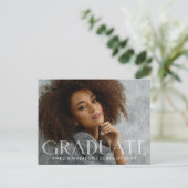 Modern Bold White Transparant Text Afstudeerder Fo Briefkaart (Staand voorkant)