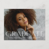 Modern Bold White Transparant Text Afstudeerder Fo Briefkaart (Voorkant)