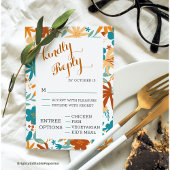 Modern Bold Wildflower minimalistisch script bruil RSVP Kaartje