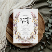 Modern Bold Wildflower Tuin Graduation Party Kaart