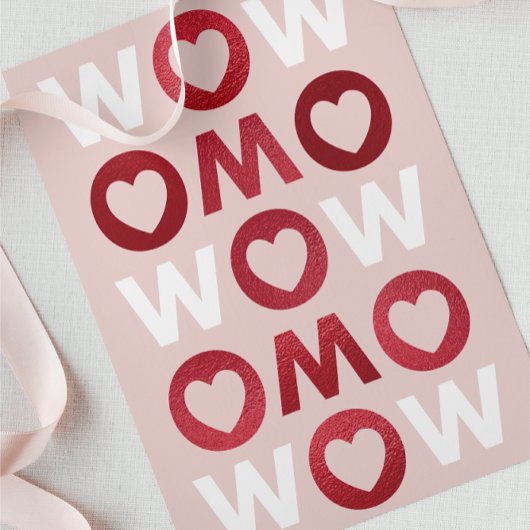 Modern BOLD WOW MAM Faux Folie Moederdag Kaart