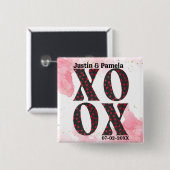 Modern Bold XOXO Happy Valentines Day Gift Vierkante Button 5,1 Cm (Voorkant /achterkant)