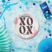 Modern Bold XOXO Happy Valentines Day Papieren Bordje (Feest)
