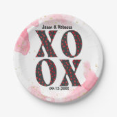 Modern Bold XOXO Happy Valentines Day Papieren Bordje (Voorkant)