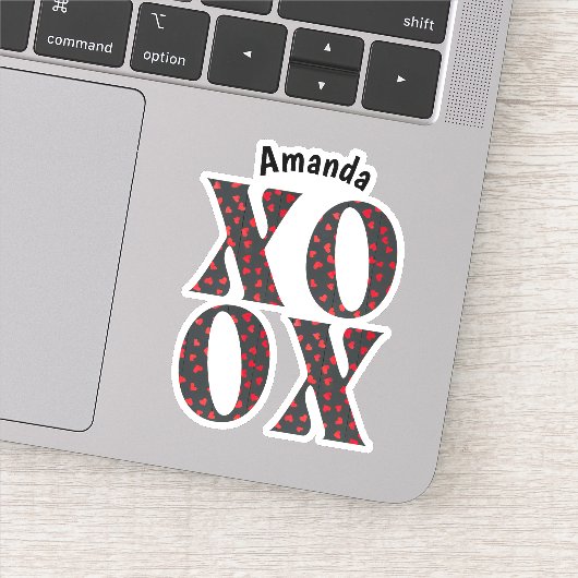 Modern Bold XOXO Happy Valentines Day Sticker (Detail)