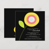 Modern Bold Yellow Bloom Bridal Shower Kaart (Voorkant / Achterkant)