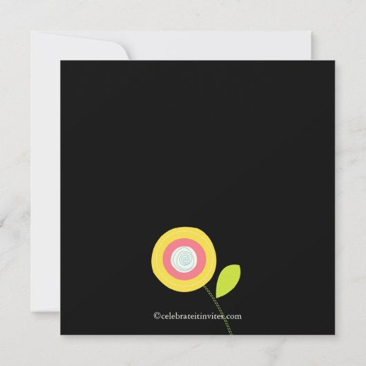 Modern Bold Yellow Bloom Bridal Shower Kaart (Achterkant)