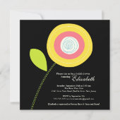 Modern Bold Yellow Bloom Bridal Shower Kaart (Voorkant)