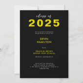Modern Bold Yellow Typography Afstudeerder aangeko Kaart (Achterkant)