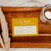 Modern Bold Yellow Wedding RSVP Behuizing Kaart