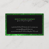 Modern Bold Zwart en Groen Glitter 2 Visitekaartje (Achterkant)