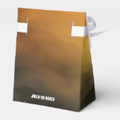 Modern Bold Zwart Gouden Boog Huwelijk Bedankdoosjes (Achterkant)