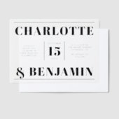 Modern Bold Zwart Horizontale Huwelijk Vellum Uitnodigingen (Offset)