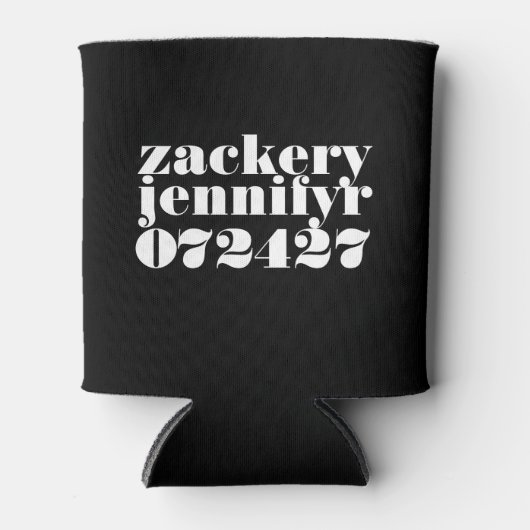 Modern Bold Zwart Wit Blikjeskoeler (Voorkant)