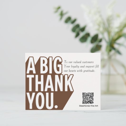 Modern Bold Zwart Wit bruiloft Dank u kaart (Staand voorkant)