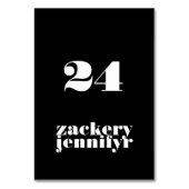 Modern Bold Zwart Wit Bruiloft Kaart (Achterkant)