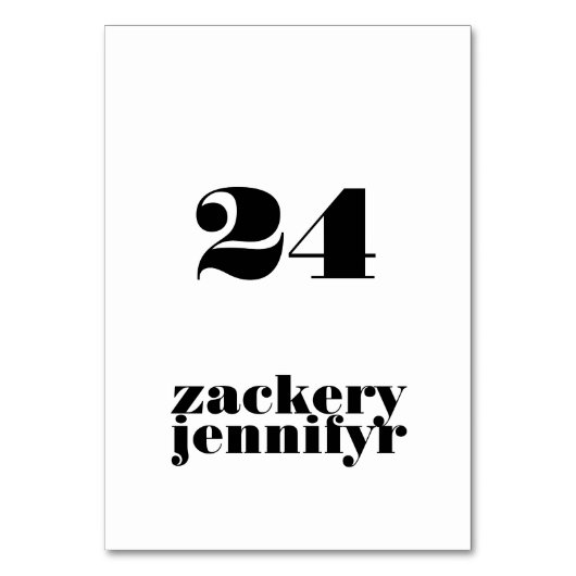 Modern Bold Zwart Wit Bruiloft Kaart (Voorkant)