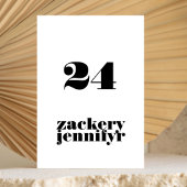 Modern Bold Zwart Wit Bruiloft Kaart