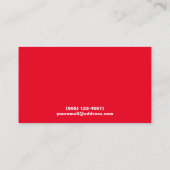 Modern BOLD Zwart Wit en Rood Typografie DJ Visitekaartje (Achterkant)