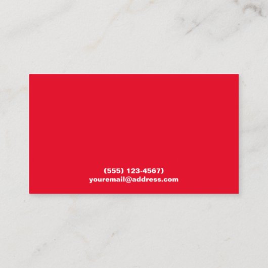 Modern BOLD Zwart Wit en Rood Typografie DJ Visitekaartje (Achterkant)