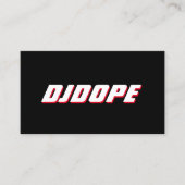 Modern BOLD Zwart Wit en Rood Typografie DJ Visitekaartje (Voorkant)
