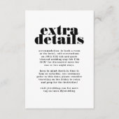 Modern Bold Zwart Wit Extra Info Details Informatiekaartje (Voorkant)