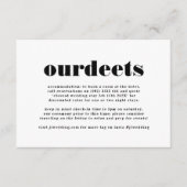 Modern Bold Zwart Wit Extra info Onze gegevens Informatiekaartje (Voorkant)