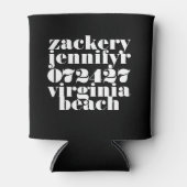 Modern Bold Zwart Wit Funky Wedding Blikjeskoeler (Voorkant)