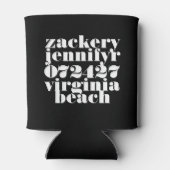 Modern Bold Zwart Wit Funky Wedding Blikjeskoeler (Achterkant)