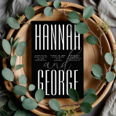 Modern Bold Zwart-wit QR Code Unieke bruiloft Kaart