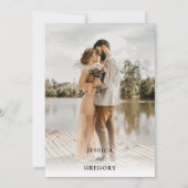 Modern Bold Zwart-Wit Script Foto Bruiloft Save The Date (Achterkant)