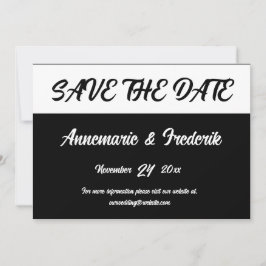Modern Bold Zwart & Wit Script Save The Date