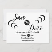 Modern Bold Zwart & Wit Script Save The Date (Voorkant)