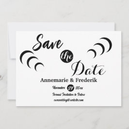 Modern Bold Zwart & Wit Script Save The Date