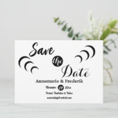 Modern Bold Zwart & Wit Script Save The Date (Staand voorkant)