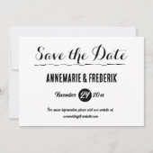 Modern Bold Zwart & Wit Script Save The Date (Voorkant)
