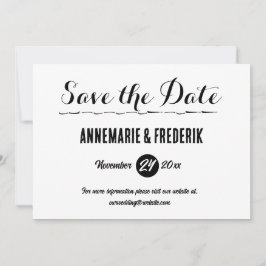 Modern Bold Zwart & Wit Script Save The Date