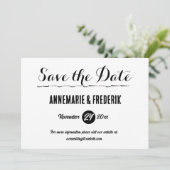 Modern Bold Zwart & Wit Script Save The Date (Staand voorkant)
