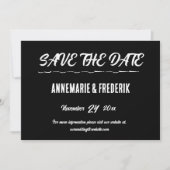Modern Bold Zwart & Wit Script Save The Date (Voorkant)