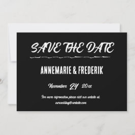 Modern Bold Zwart & Wit Script Save The Date