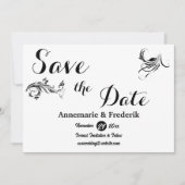 Modern Bold Zwart & Wit Script Save The Date (Voorkant)