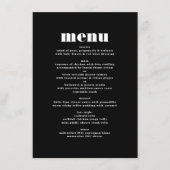 Modern Bold Zwart Wit Trouwtafel Menu (Voorkant)