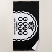 Modern Bold Zwart Wit Wavy Arch Afstuderen Strandlaken (Voorkant)