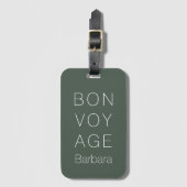 MODERN BON VOYAGE REIZER MOSS GREEN BAGAGELABEL (Voorkant (verticaal))